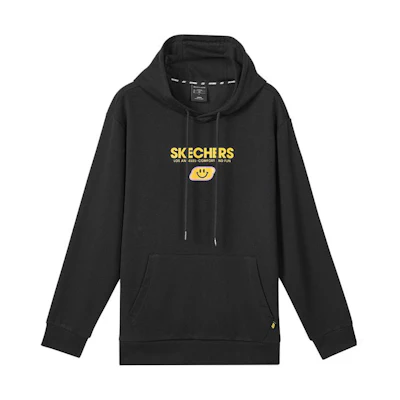 Skechers Colorful Casual Hoodie Alphabet Print Unisex Pullover - Charcoal Black L321U131-0018