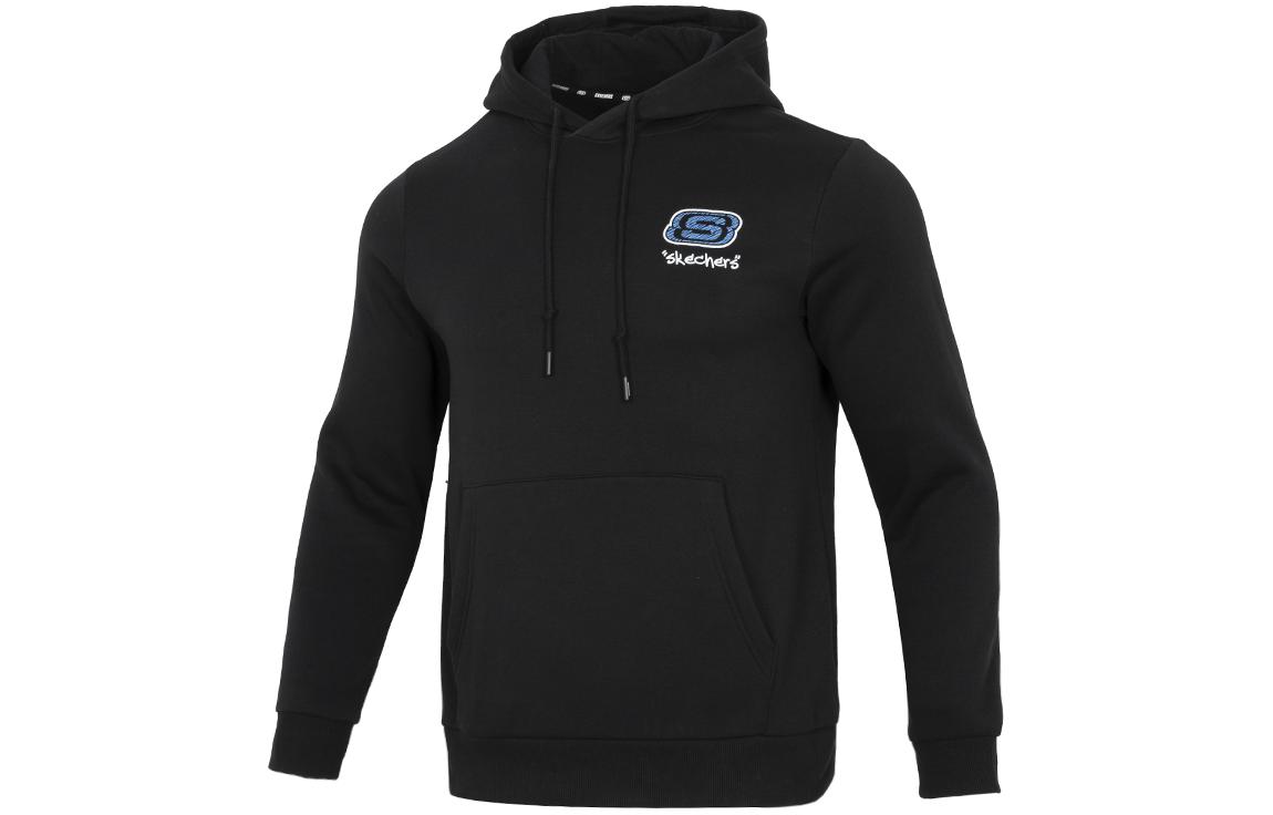 Skechers Colorful Casual Hoodie Black Unisex Solid Logo Pullover Sweatshirt L322U090-0018