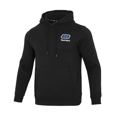 Skechers Colorful Casual Hoodie Black Unisex Solid Logo Pullover Sweatshirt L322U090-0018