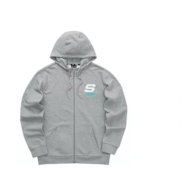 Skechers Colorful Casual Hoodie Jacket with Embroidered Logo Unisex - Heather Gray L321U142-004F