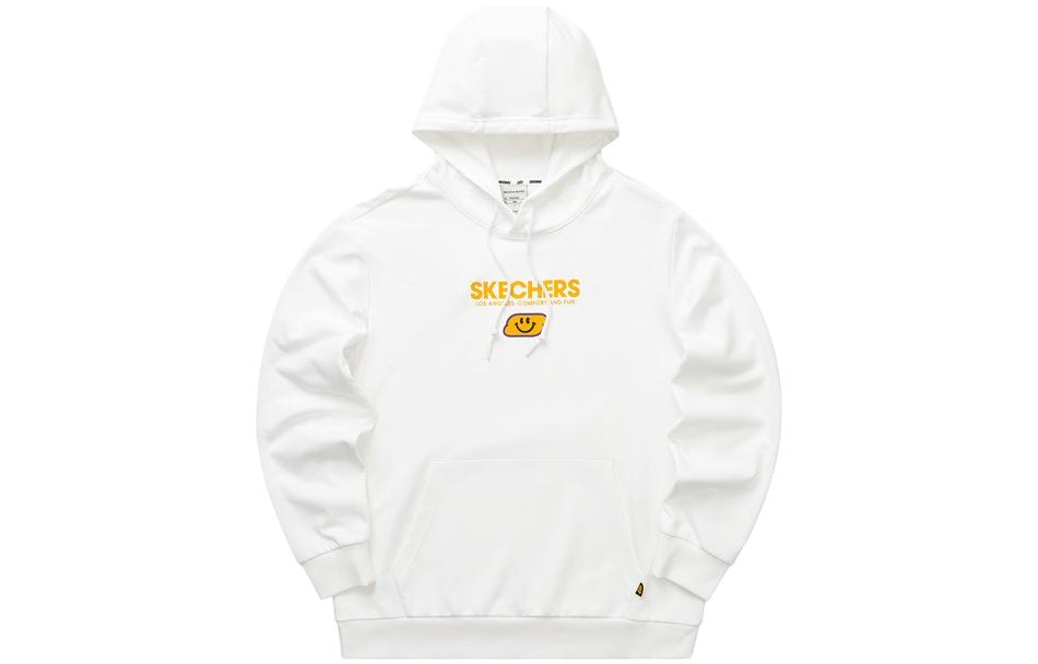 Skechers Colorful Casual Hoodie Unisex Letter Print Pullover - Bright White L321U131-0019