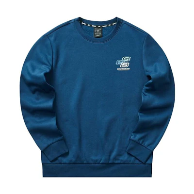 Skechers Colorful Casual Knit Pullover Sweatshirt for Men - Poseidon Blue L322M083-00H1