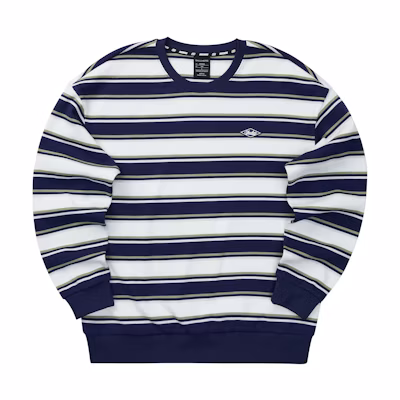Skechers Colorful Casual Knit Retro Sweatshirt Navy-White Striped Unisex L323U092-03UB