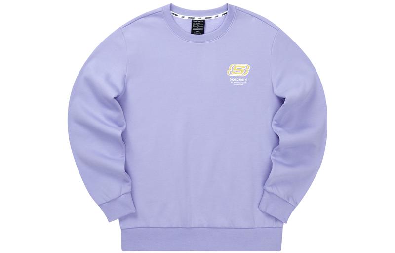 Skechers Colorful Casual Letter Print Knit Sweatshirt Lavender Unisex L322U096-01DU