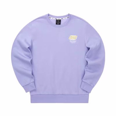 Skechers Colorful Casual Letter Print Knit Sweatshirt Lavender Unisex L322U096-01DU