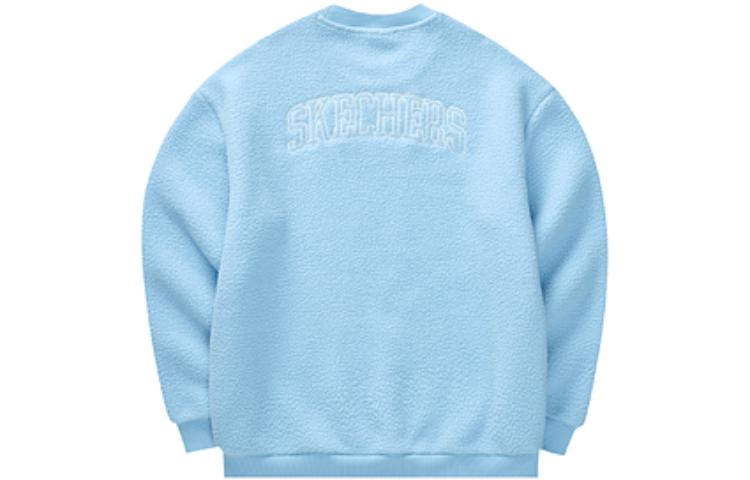Skechers Colorful Casual Logo Embroidery Knit Sweatshirt Unisex Air Blue L322U091-01CQ
