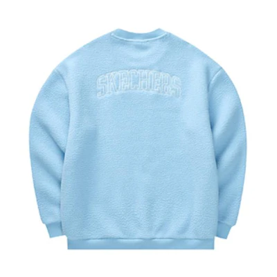 Skechers Colorful Casual Logo Embroidery Knit Sweatshirt Unisex Air Blue L322U091-01CQ