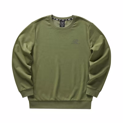 Skechers Colorful Casual Logo Knit Pullover Sweatshirt Olive Green Unisex L422U221