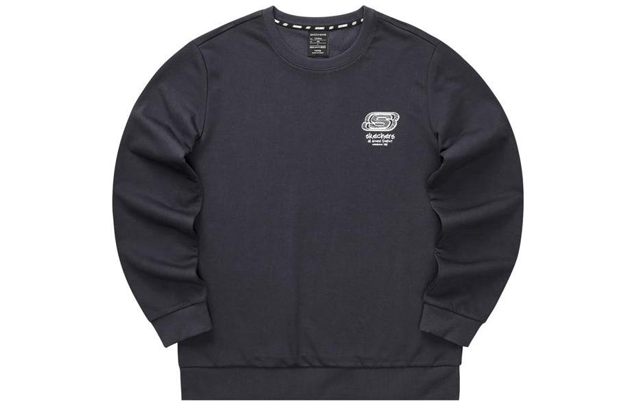 Skechers Colorful Casual Logo Print Knit Crewneck Sweatshirt Odyssey Gray-Unisex L322U127-026R