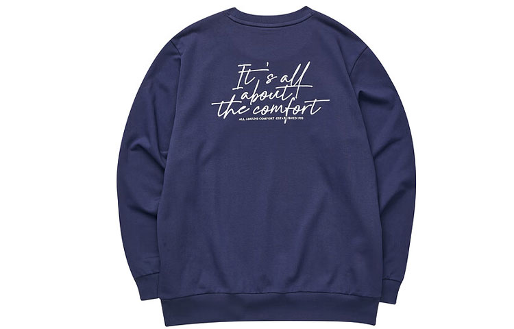 Skechers Colorful Casual Navy Blue Letter Print Crewneck Sweatshirt L323M061-00DU