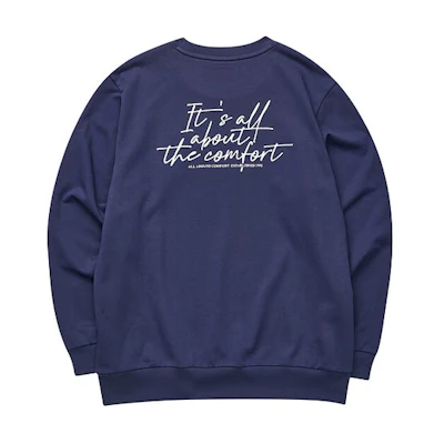 Skechers Colorful Casual Navy Blue Letter Print Crewneck Sweatshirt L323M061-00DU
