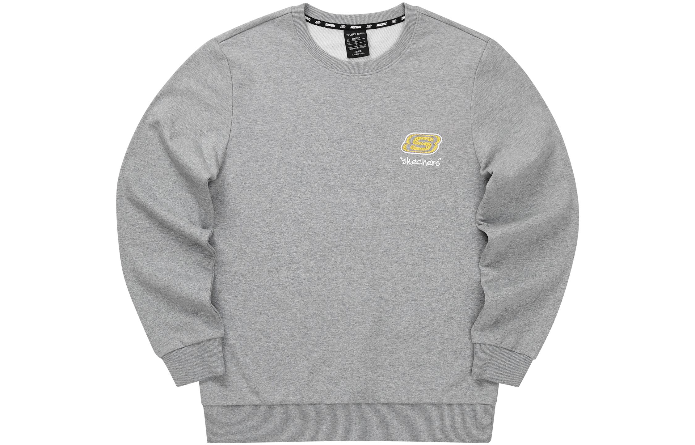 Skechers Colorful Casual Printed Letter Crewneck Sweatshirt Unisex Grey/Floral L322U138-004F