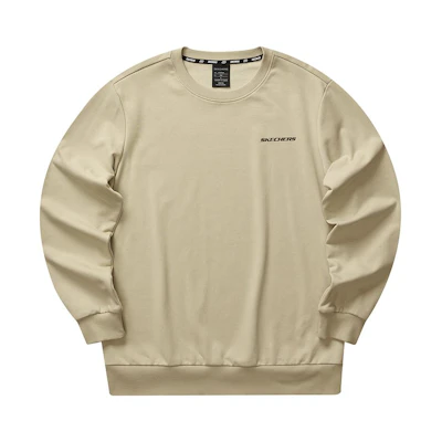 Skechers Colorful Casual Pullover Crewneck Letter Print Sweatshirt Cream Men L323M099-028R