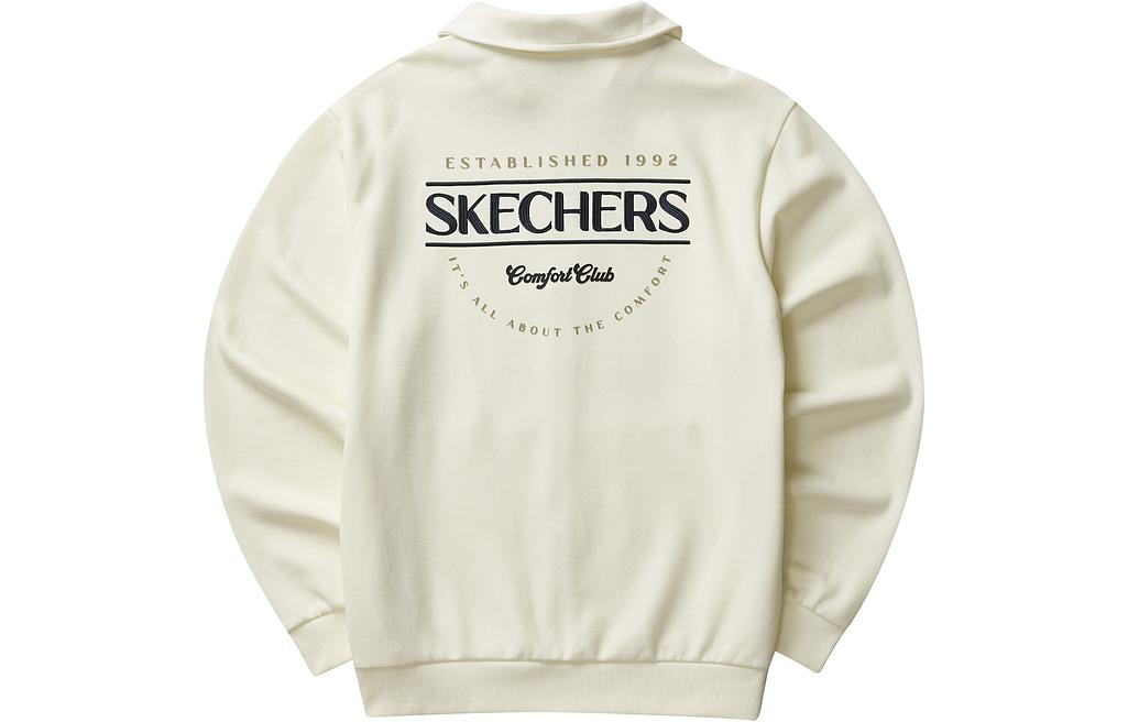 Skechers Colorful Casual Series Embroidered Polo Jacket Cream Beige L323M036-00NA