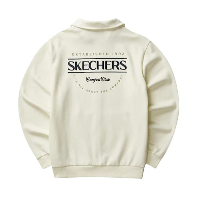 Skechers Colorful Casual Series Embroidered Polo Jacket Cream Beige L323M036-00NA
