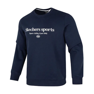 Skechers Colorful Casual Series Letter Crewneck Pullover - Navy Blue L423M003-002Z