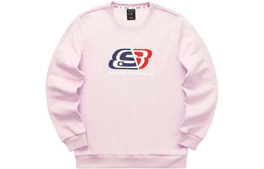 Skechers Colorful Casual Series Letter Print Fleece Pullover Sweatshirt Unisex L321U174-01NX