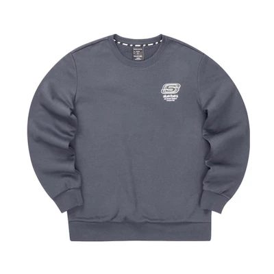 Skechers Colorful Casual Series Letter Print Knit Pullover Sweatshirt Unisex Grey L322U096-026R