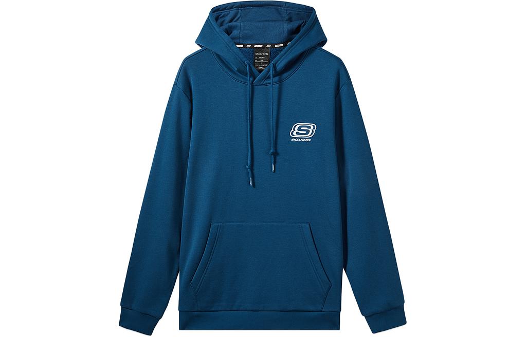 Skechers Colorful Casual Series Unisex Letter Hoodie - Poseidon Blue L422U122-00H1