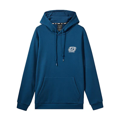 Skechers Colorful Casual Series Unisex Letter Hoodie - Poseidon Blue L422U122-00H1