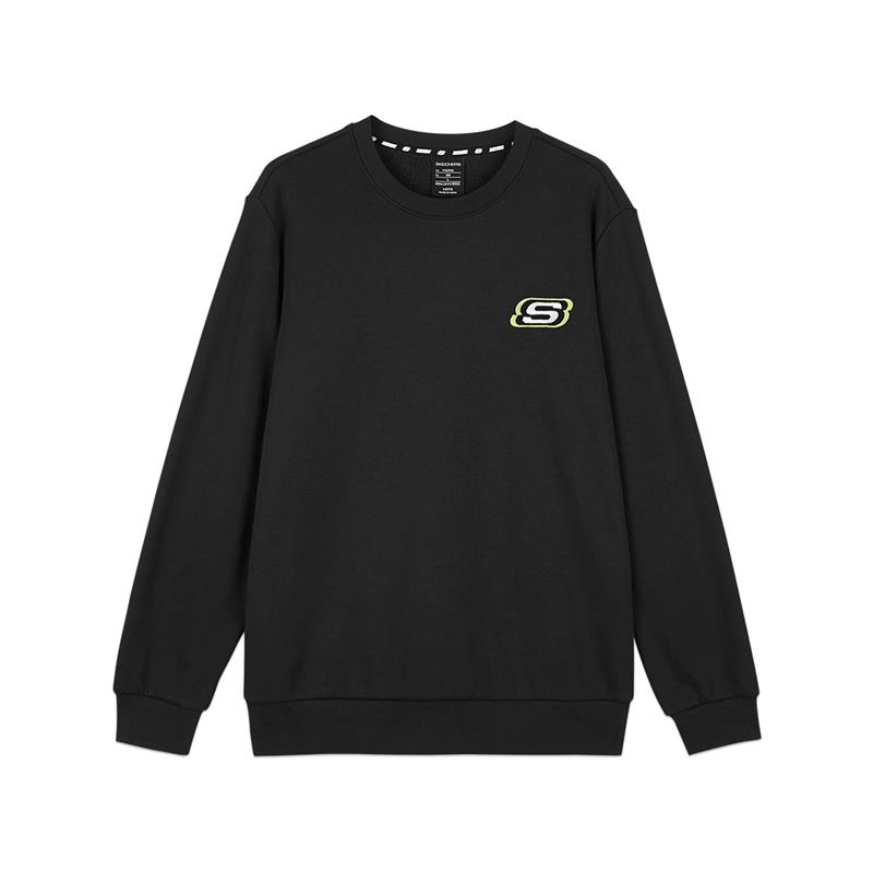 Skechers Colorful Casual Unisex Fleece Crewneck Sweatshirt - Carbon Black L422U153