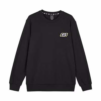 Skechers Colorful Casual Unisex Fleece Crewneck Sweatshirt - Carbon Black L422U153