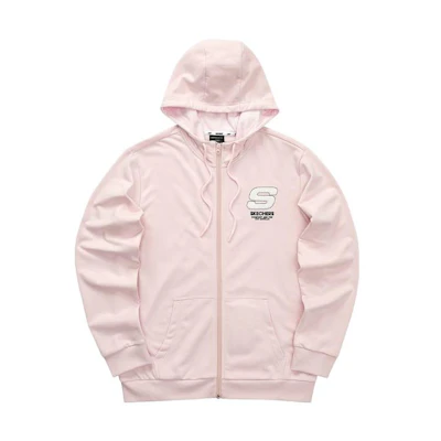 Skechers Colorful Casual Zip Hoodie Unisex Fashion Gray Pink Pullover L321U142-01NX