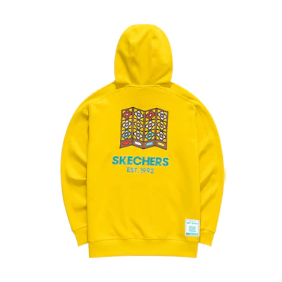 Skechers Colorful City Hoodie Yellow - Unisex Pullover with Back Letter Print L121U100-00RG