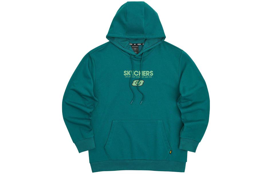 Skechers Colorful Hoodie Unisex Letter Print Pullover - Spruce Green Casual Series L321U131-0027