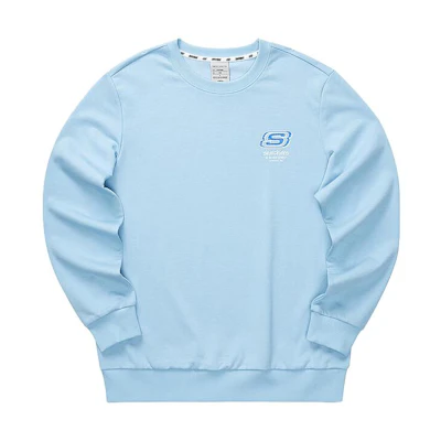 Skechers Colorful Series Unisex Logo Print Crewneck Long Sleeve Sweatshirt - Air Blue L322U127-01CQ