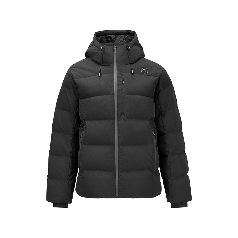 Skechers Comfort Sports FW24  Black Short Hooded Down Jacket P424M016-0018