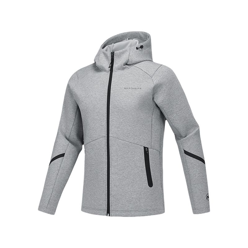 Skechers Comfort Sports Hooded Windbreaker Jacket Men’s Gray P125M024-02H3
