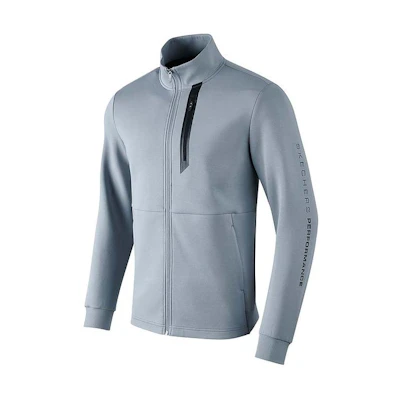 Skechers Comfort Sports Knit Jacket - Solid Color Stand Collar in Wind Gray P124M003-02N6
