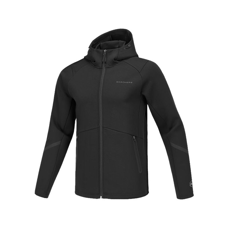 Skechers Comfortable Sports Hooded Windproof Jacket Men’s Charcoal Black. P125M024-0018