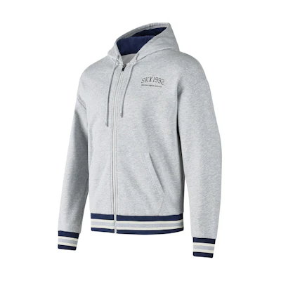 Skechers Comfortable Zip Hoodie - Unisex Gray Long Sleeve P424U029-01UV