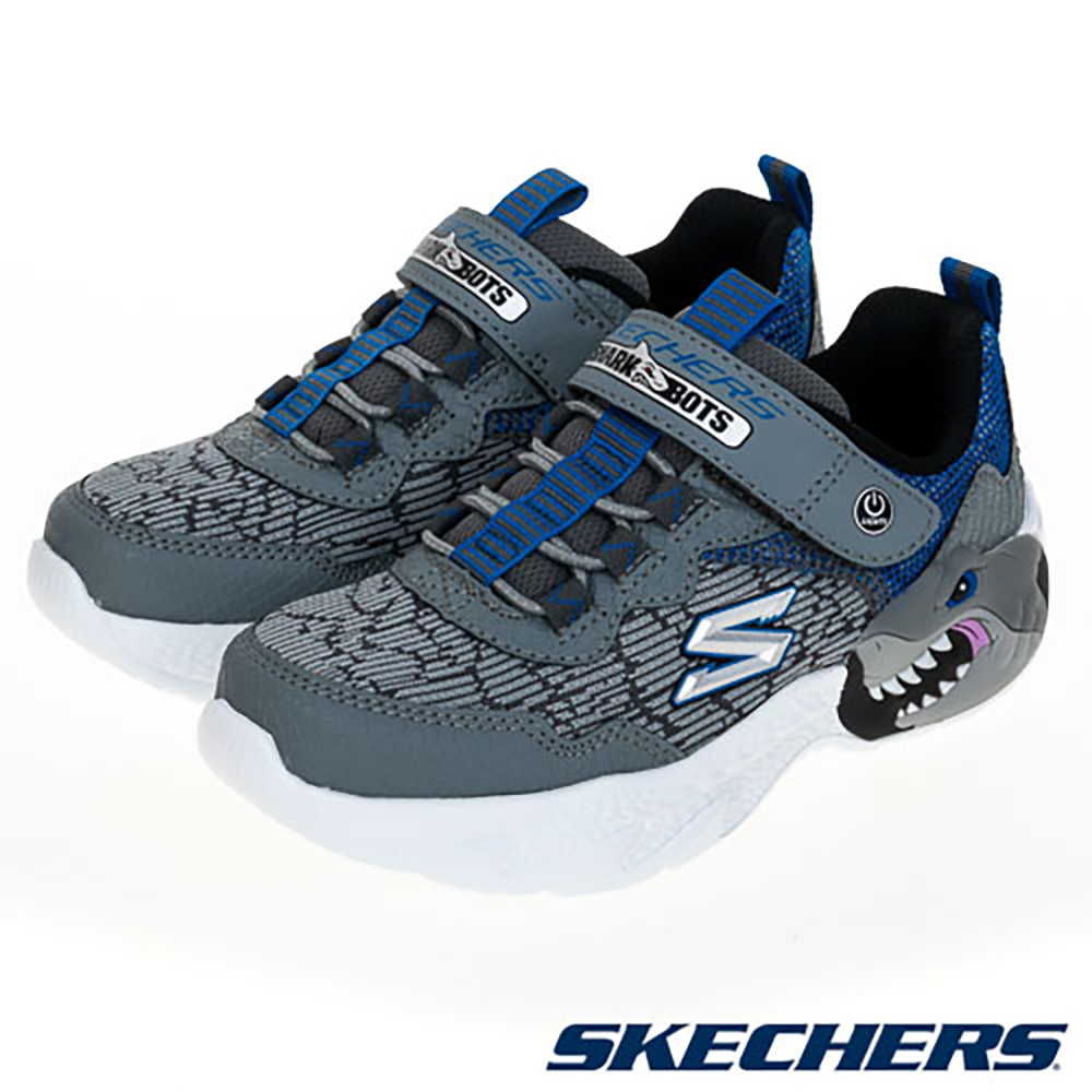 SKECHERS Creature-Lights Boys' Grey Light-Up Sneakers Ash