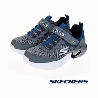 SKECHERS Creature-Lights Boys' Grey Light-Up Sneakers Ash