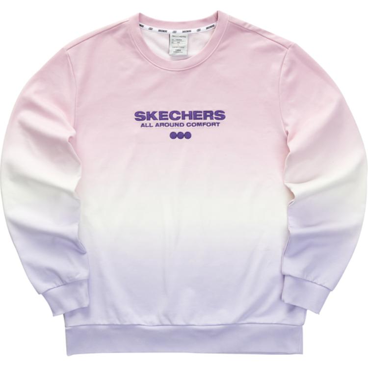 Skechers Crewneck Gradient Pink-Purple Pullover Sweatshirt Unisex Long Sleeve L423U054-03K3