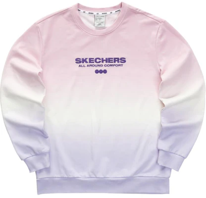 Skechers 渐变粉紫色圆领男女同款长袖套头衫 L423U054-03K3 Buy Skechers 渐变粉紫色圆领男女同款长袖套头衫 L423U054-03K3