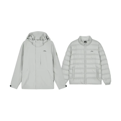 Skechers Cube Series 3-in-1 Waterproof Windproof Grey Down Jacket L424M143-00MV
