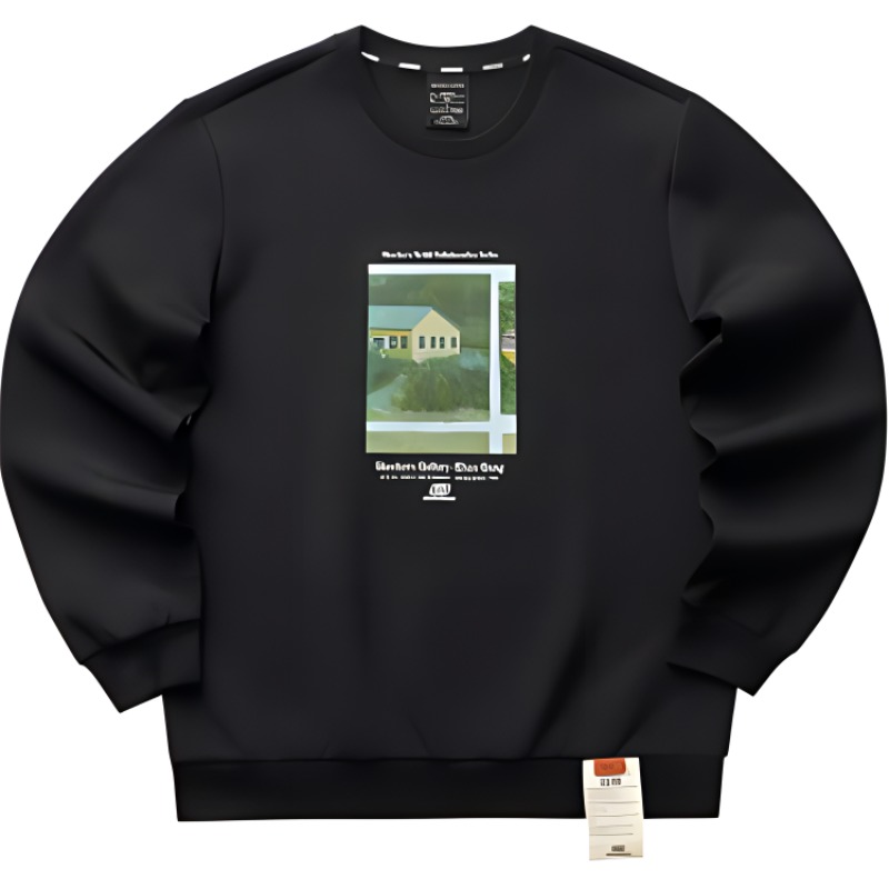 Skechers Cultural Series Unisex Knit Crewneck Letter Print Pullover Sweatshirt Black L422U217-0018