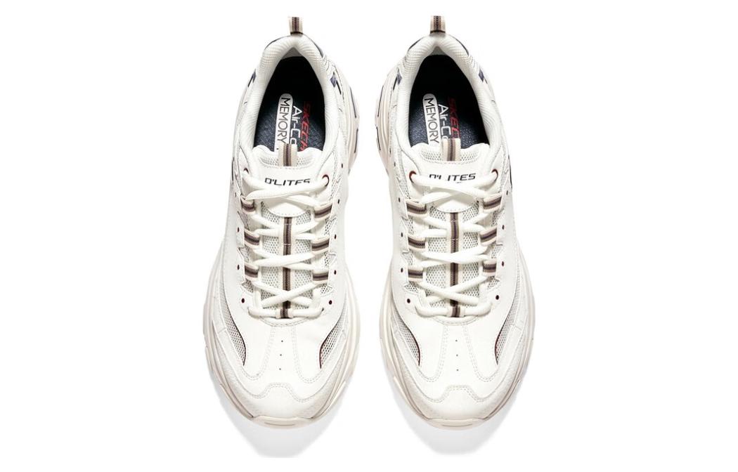 Purchase Skechers D‘LITES 1.0 透氣黑白金 防滑耐磨 低筒 爸爸鞋 男款 白褐