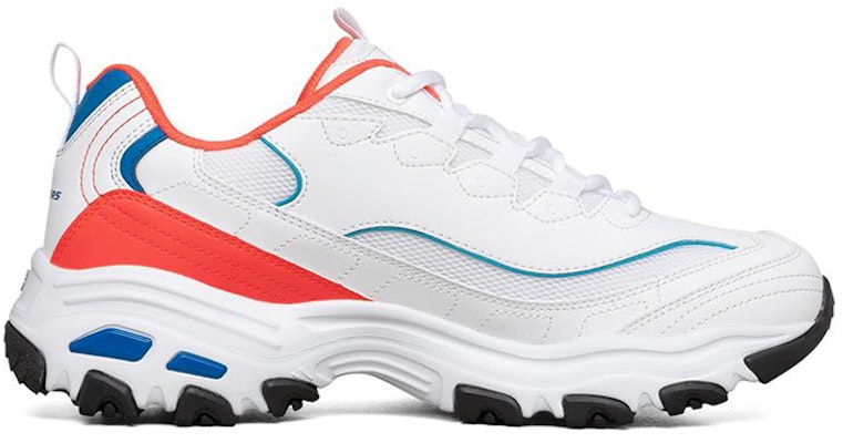 Skechers D'Lites 1.0 Sepatu Lari Putih/Oranye Low-Top 894009-WCRL Order Skechers D'Lites 1.0 Sepatu Lari Putih/Oranye Low-Top 894009-WCRL