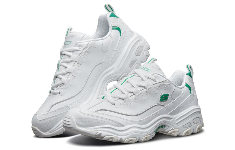 Lookbook Skechers D'lites 1.0 Kasut Lari Putih/Hijau 52676-WGR