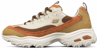 Skechers D'Lites 1.0 Low-Top Running Shoes White/Brown 237153-TPNT Skechers D'Lites 1.0 Low-Top Running Shoes White/Brown 237153-TPNT