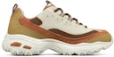 Order Skechers D'Lites 1.0 Kasut Lari Rendah Putih/Coklat 237153-TPNT