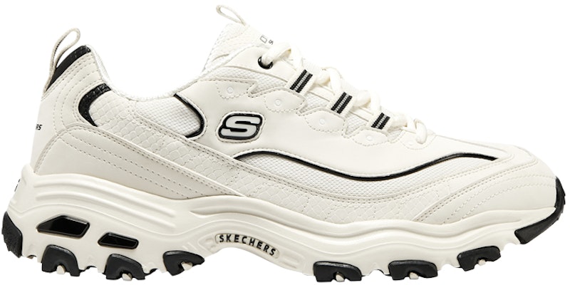 Skechers D'Lites 1.0 'Slip Resistant Cushioning Low Top Dad Shoe - Cream White' 894191-NTBK Order Skechers D'Lites 1.0 'Slip Resistant Cushioning Low Top Dad Shoe - Cream White' 894191-NTBK