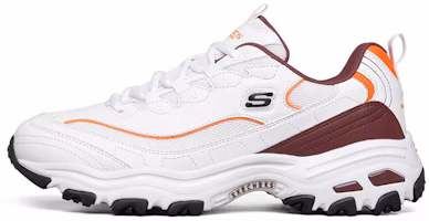Skechers D'Lites 1.0 Low-Top Running Shoes White/Orange/Brown 894009-WBUG Skechers D'Lites 1.0 Low-Top Running Shoes White/Orange/Brown 894009-WBUG