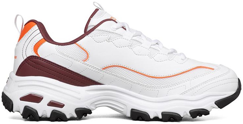 Skechers D'Lites 1.0 Sepatu Lari Rendah Putih/Oranye/Coklat 894009-WBUG Order Skechers D'Lites 1.0 Sepatu Lari Rendah Putih/Oranye/Coklat 894009-WBUG