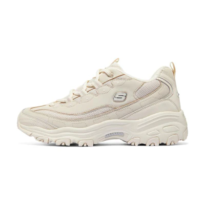 Skechers D'Lites 1.0 Chunky Shoes 'Cream White'